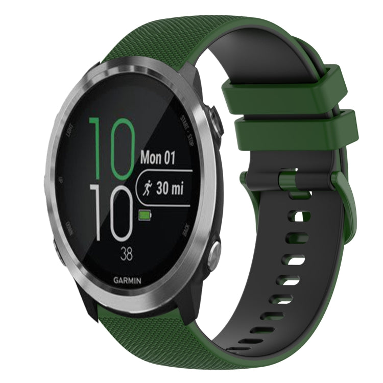 For Garmin Forerunner 645 20mm Checkered Two-Color Silicone Watch Band