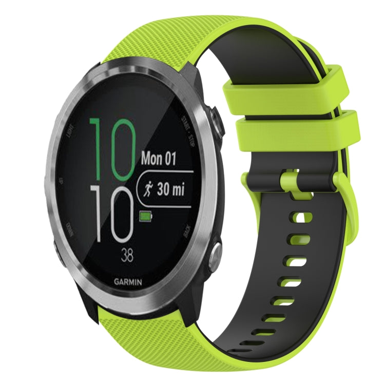 For Garmin Forerunner 645 20mm Checkered Two-Color Silicone Watch Band