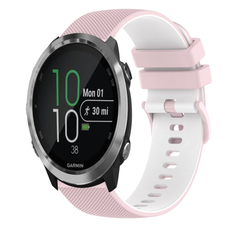 For Garmin Forerunner 645 20mm Checkered Two-Color Silicone Watch Band