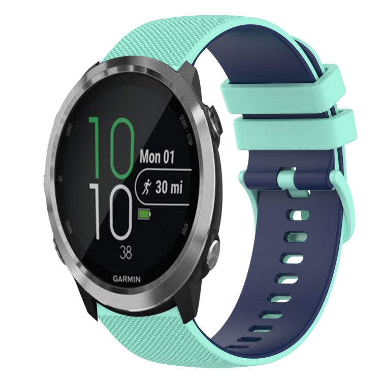 For Garmin Forerunner 645 20mm Checkered Two-Color Silicone Watch Band