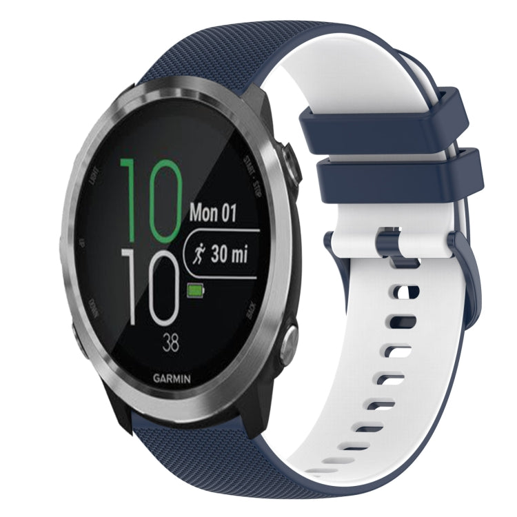 For Garmin Forerunner 645 Music 20mm Checkered Two-Color Silicone Watch Band