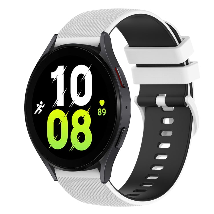 For Samsung Galaxy Watch5 44mm 20mm Checkered Two-Color Silicone Watch Band