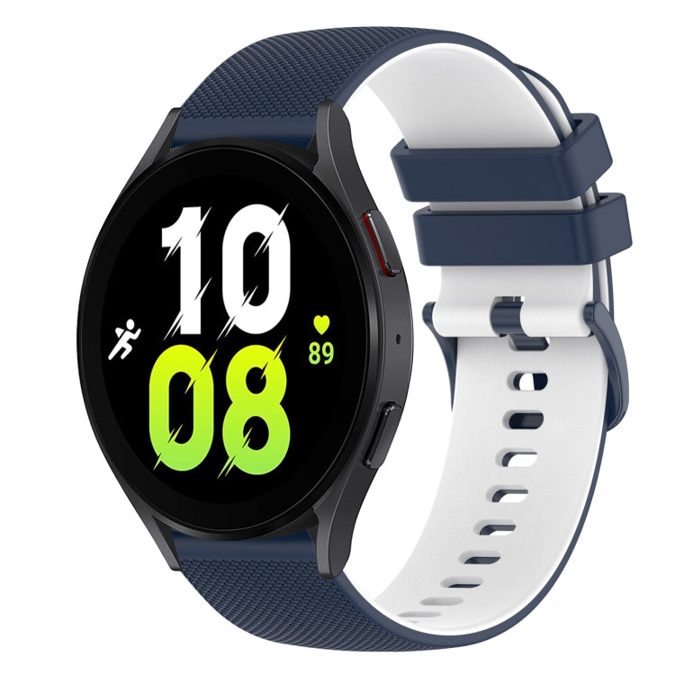 For Samsung Galaxy Watch5 44mm 20mm Checkered Two-Color Silicone Watch Band