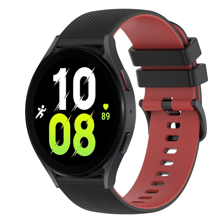 For Samsung Galaxy Watch5 44mm 20mm Checkered Two-Color Silicone Watch Band