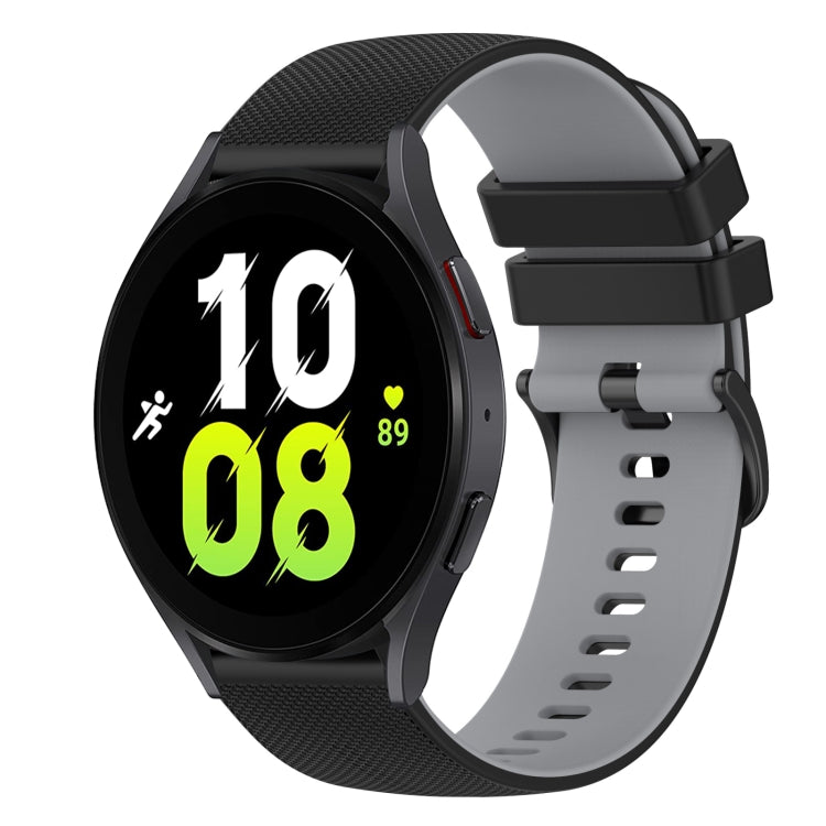 For Samsung Galaxy Watch5 44mm 20mm Checkered Two-Color Silicone Watch Band