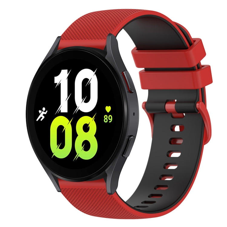 For Samsung Galaxy Watch5 44mm 20mm Checkered Two-Color Silicone Watch Band