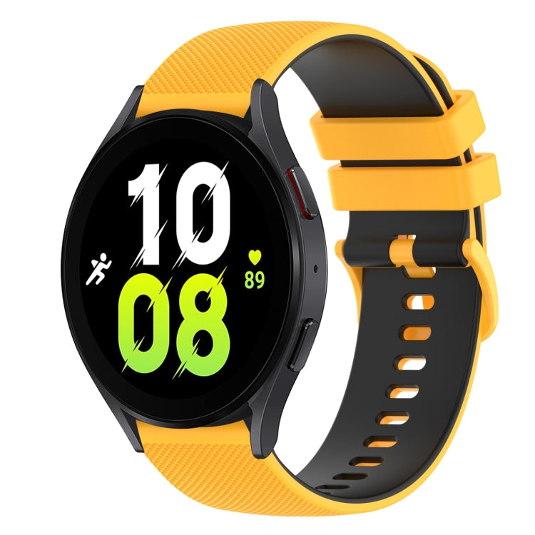 For Samsung Galaxy Watch5 44mm 20mm Checkered Two-Color Silicone Watch Band