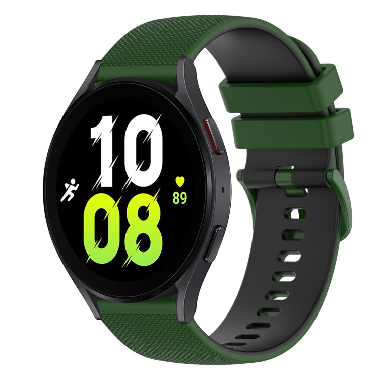 For Samsung Galaxy Watch5 44mm 20mm Checkered Two-Color Silicone Watch Band