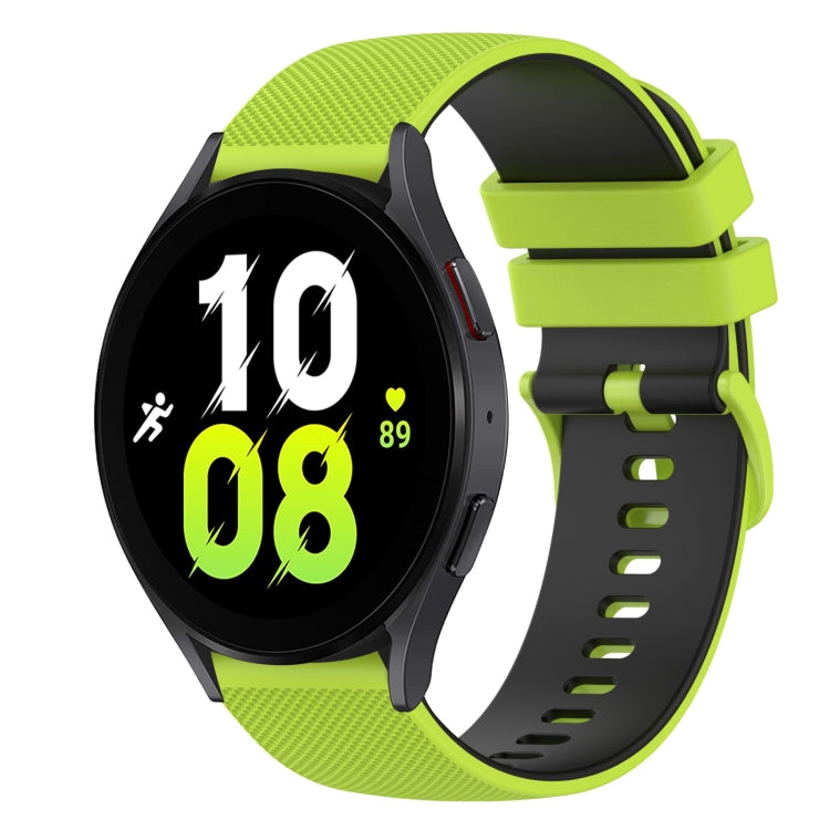 For Samsung Galaxy Watch5 44mm 20mm Checkered Two-Color Silicone Watch Band
