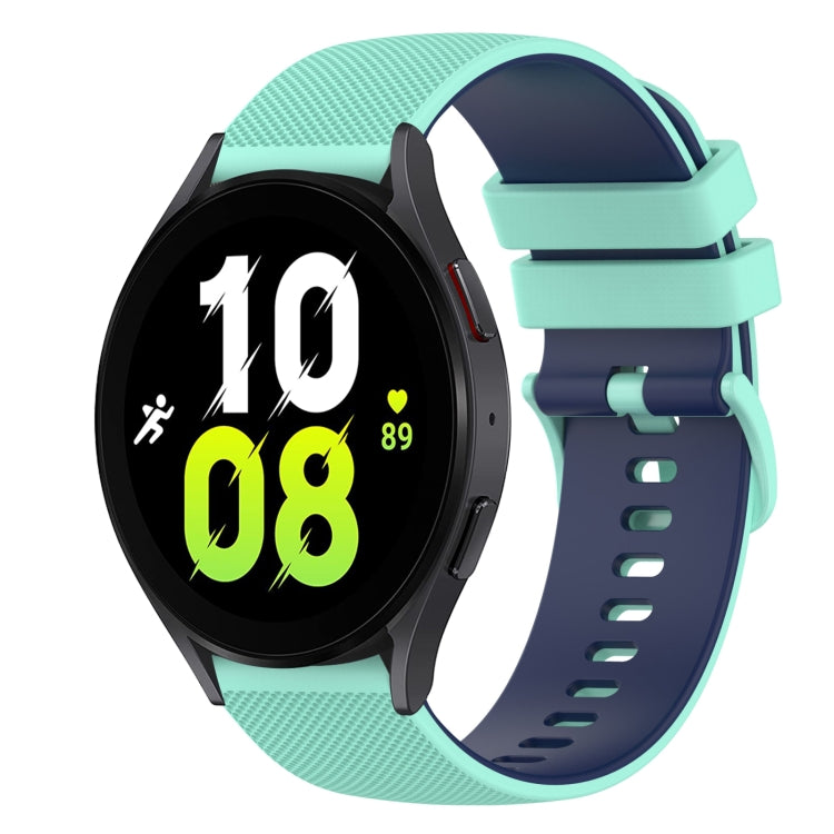 For Samsung Galaxy Watch5 44mm 20mm Checkered Two-Color Silicone Watch Band