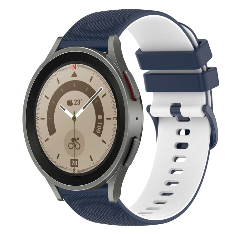 For Samsung Galaxy Watch5 Pro 45mm 20mm Checkered Two-Color Silicone Watch Band