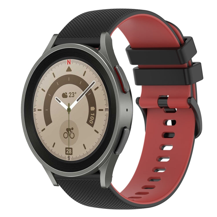 For Samsung Galaxy Watch5 Pro 45mm 20mm Checkered Two-Color Silicone Watch Band