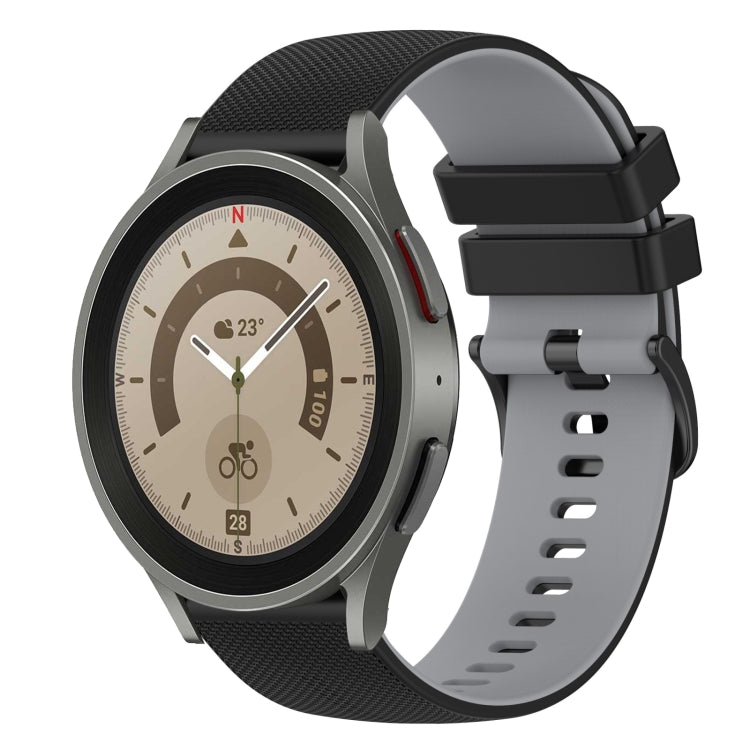 For Samsung Galaxy Watch5 Pro 45mm 20mm Checkered Two-Color Silicone Watch Band