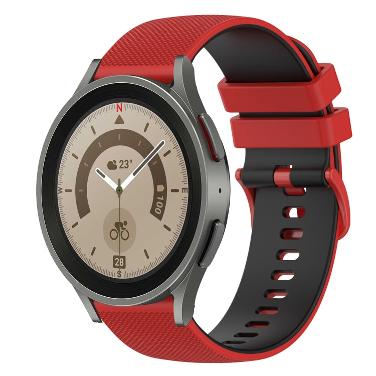 For Samsung Galaxy Watch5 Pro 45mm 20mm Checkered Two-Color Silicone Watch Band