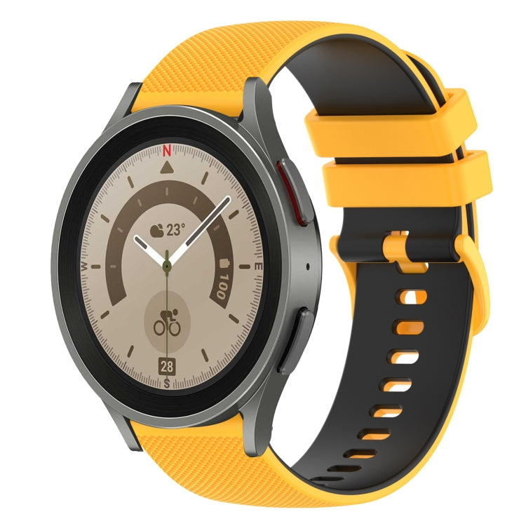 For Samsung Galaxy Watch5 Pro 45mm 20mm Checkered Two-Color Silicone Watch Band