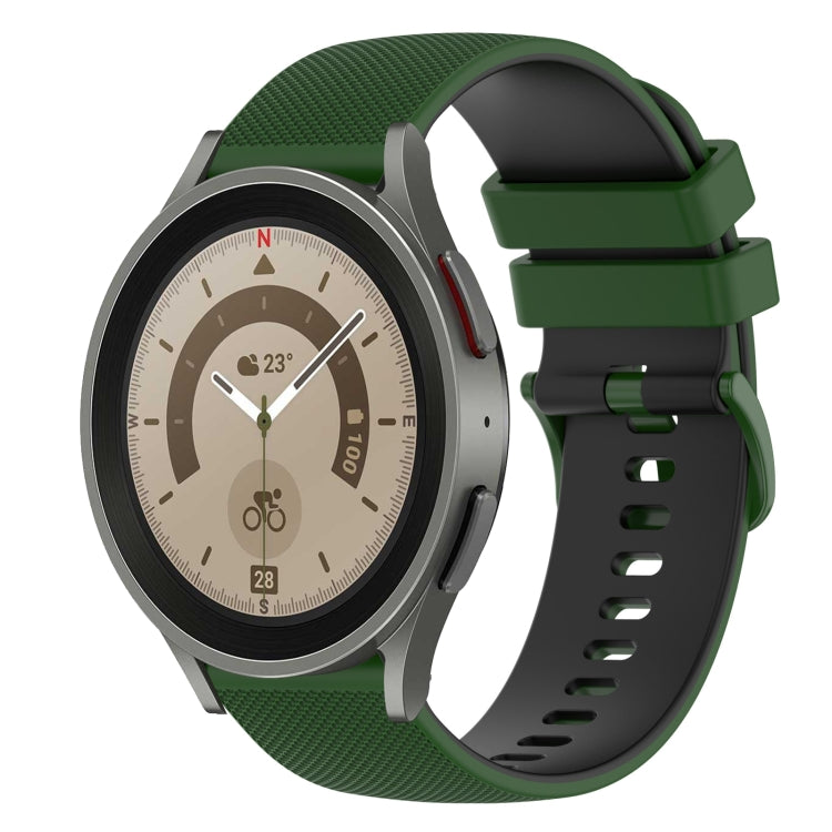 For Samsung Galaxy Watch5 Pro 45mm 20mm Checkered Two-Color Silicone Watch Band