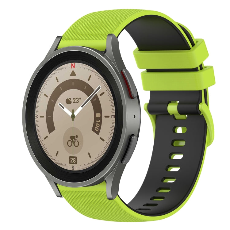 For Samsung Galaxy Watch5 Pro 45mm 20mm Checkered Two-Color Silicone Watch Band