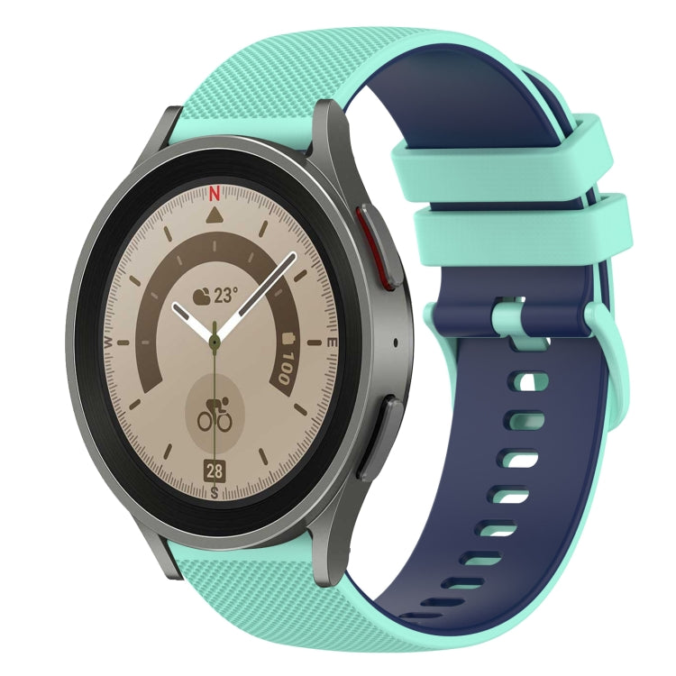For Samsung Galaxy Watch5 Pro 45mm 20mm Checkered Two-Color Silicone Watch Band