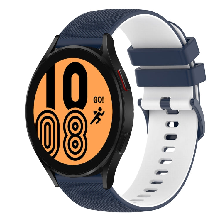 For Samsung Galaxy Watch4 40mm 20mm Checkered Two-Color Silicone Watch Band