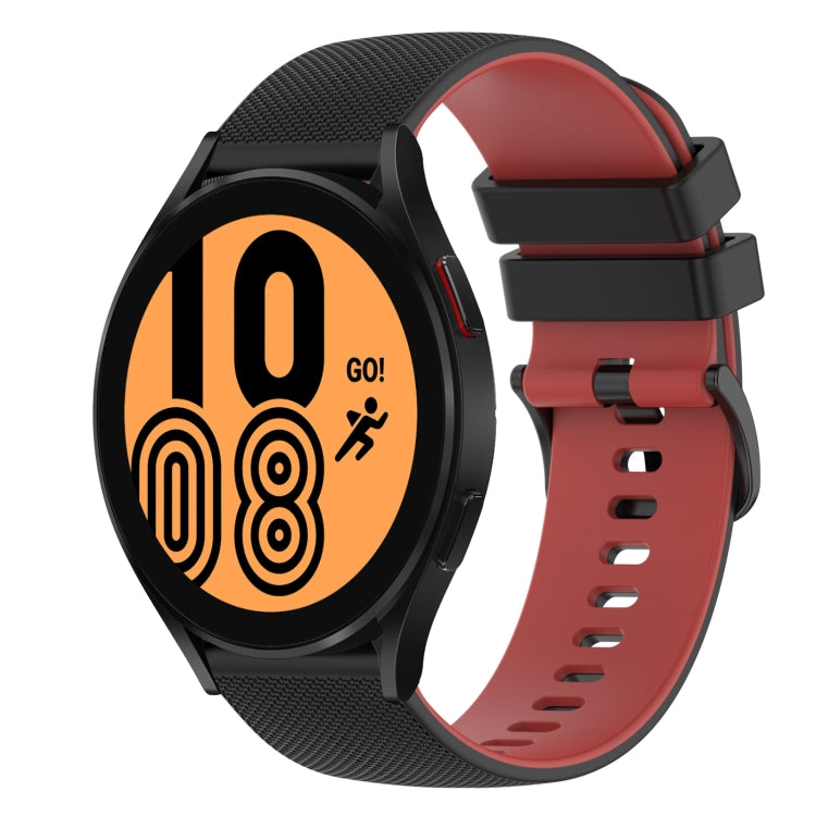 For Samsung Galaxy Watch4 40mm 20mm Checkered Two-Color Silicone Watch Band
