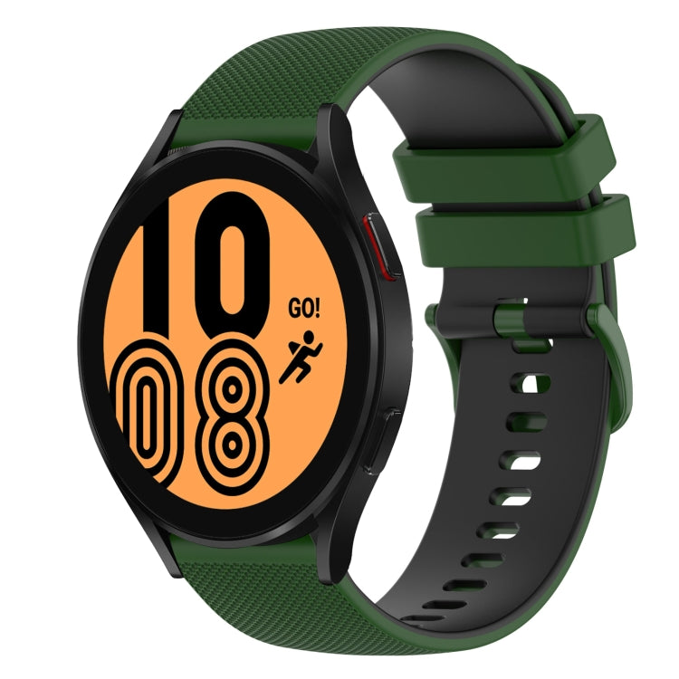 For Samsung Galaxy Watch4 40mm 20mm Checkered Two-Color Silicone Watch Band