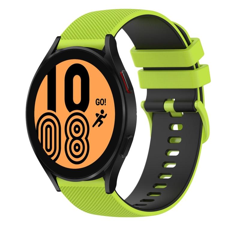 For Samsung Galaxy Watch4 40mm 20mm Checkered Two-Color Silicone Watch Band