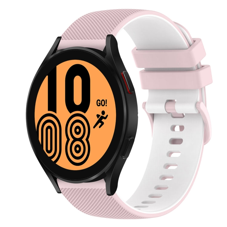 For Samsung Galaxy Watch4 40mm 20mm Checkered Two-Color Silicone Watch Band