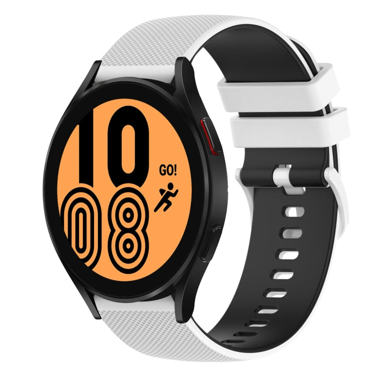 For Samsung Galaxy Watch4 44mm 20mm Checkered Two-Color Silicone Watch Band