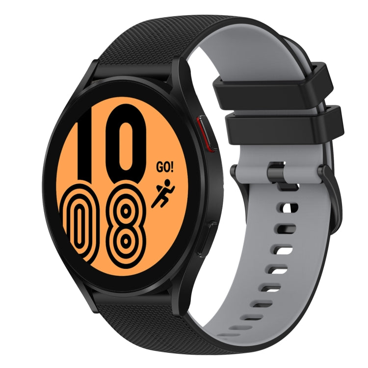 For Samsung Galaxy Watch4 44mm 20mm Checkered Two-Color Silicone Watch Band