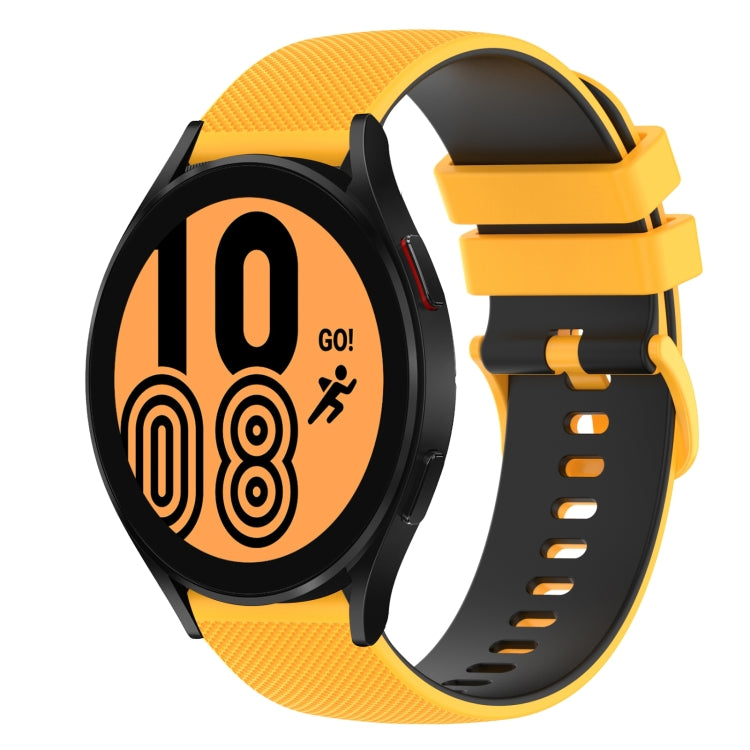 For Samsung Galaxy Watch4 44mm 20mm Checkered Two-Color Silicone Watch Band