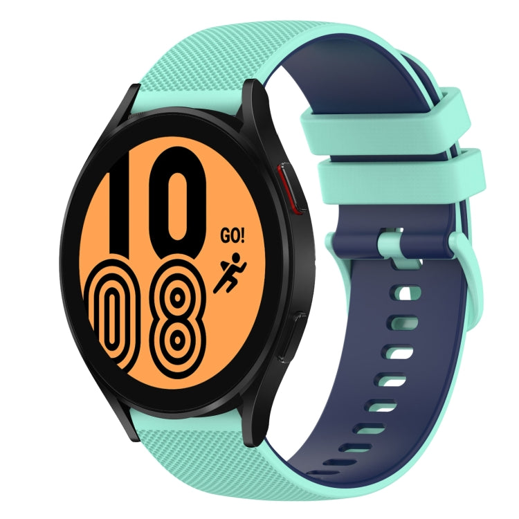 For Samsung Galaxy Watch4 44mm 20mm Checkered Two-Color Silicone Watch Band