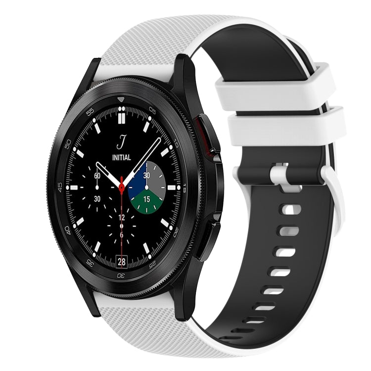 For Samsung  Galaxy Watch4 Classic 42mm 20mm Checkered Two-Color Silicone Watch Band
