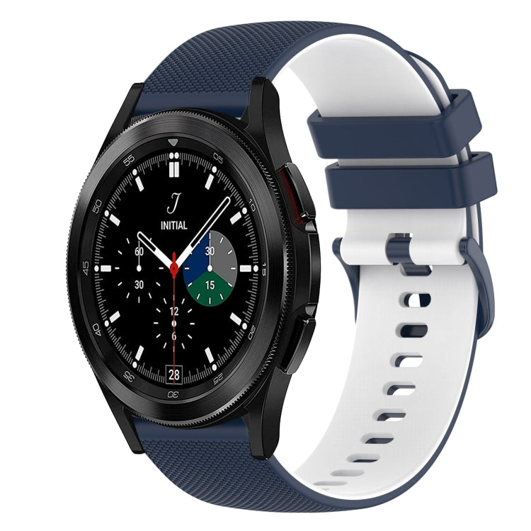 For Samsung  Galaxy Watch4 Classic 42mm 20mm Checkered Two-Color Silicone Watch Band