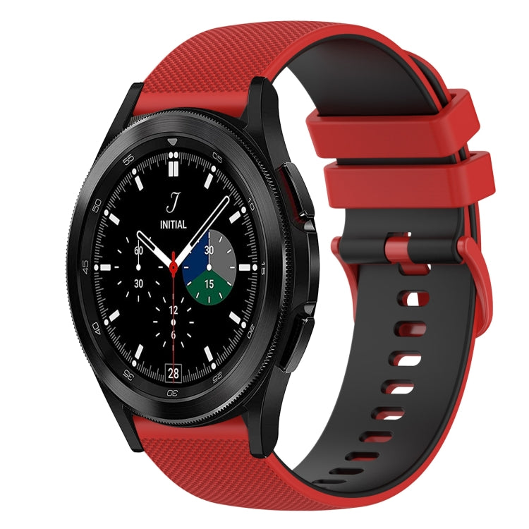 For Samsung  Galaxy Watch4 Classic 42mm 20mm Checkered Two-Color Silicone Watch Band