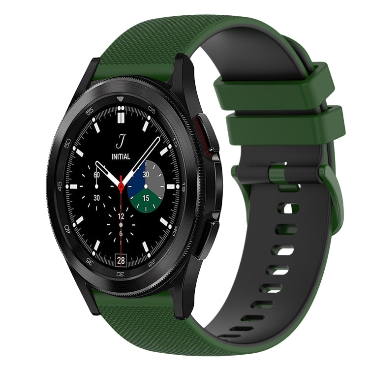 For Samsung  Galaxy Watch4 Classic 42mm 20mm Checkered Two-Color Silicone Watch Band