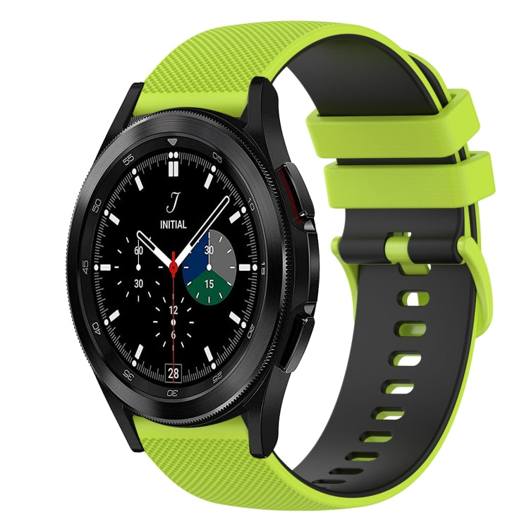For Samsung  Galaxy Watch4 Classic 42mm 20mm Checkered Two-Color Silicone Watch Band