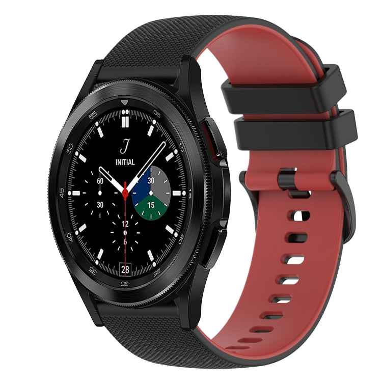 For Samsung  Galaxy Watch4 Classic 46mm 20mm Checkered Two-Color Silicone Watch Band