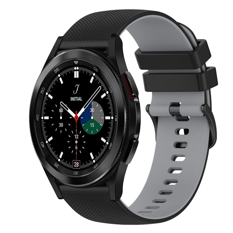 For Samsung  Galaxy Watch4 Classic 46mm 20mm Checkered Two-Color Silicone Watch Band