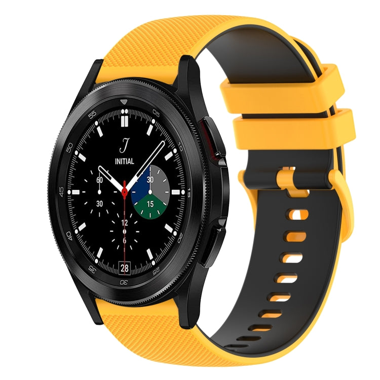 For Samsung  Galaxy Watch4 Classic 46mm 20mm Checkered Two-Color Silicone Watch Band