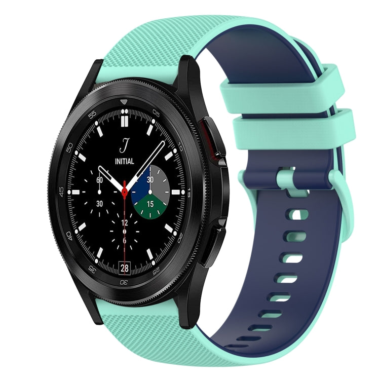 For Samsung  Galaxy Watch4 Classic 46mm 20mm Checkered Two-Color Silicone Watch Band