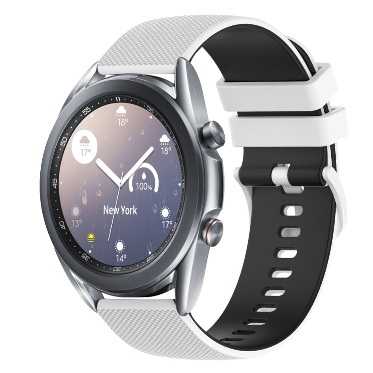 For Samsung Galaxy Watch3 41mm 20mm Checkered Two-Color Silicone Watch Band