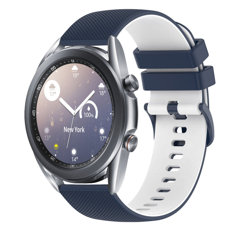 For Samsung Galaxy Watch3 41mm 20mm Checkered Two-Color Silicone Watch Band