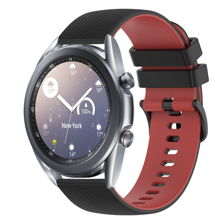 For Samsung Galaxy Watch3 41mm 20mm Checkered Two-Color Silicone Watch Band