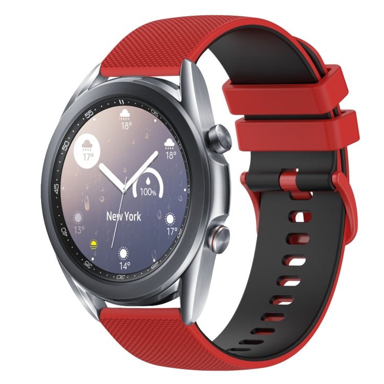 For Samsung Galaxy Watch3 41mm 20mm Checkered Two-Color Silicone Watch Band