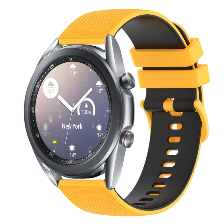 For Samsung Galaxy Watch3 41mm 20mm Checkered Two-Color Silicone Watch Band