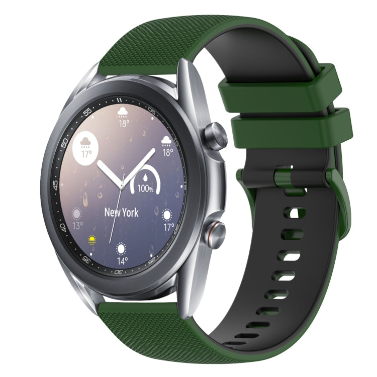 For Samsung Galaxy Watch3 41mm 20mm Checkered Two-Color Silicone Watch Band