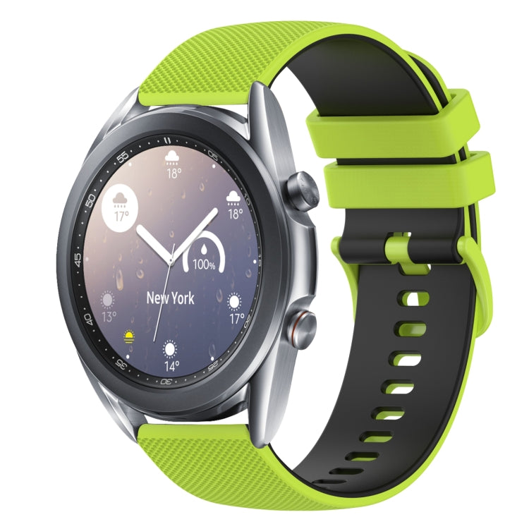For Samsung Galaxy Watch3 41mm 20mm Checkered Two-Color Silicone Watch Band