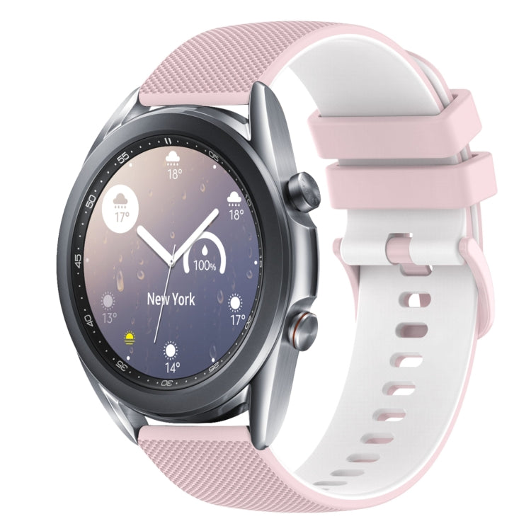 For Samsung Galaxy Watch3 41mm 20mm Checkered Two-Color Silicone Watch Band