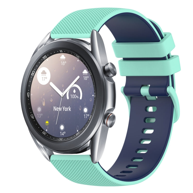 For Samsung Galaxy Watch3 41mm 20mm Checkered Two-Color Silicone Watch Band