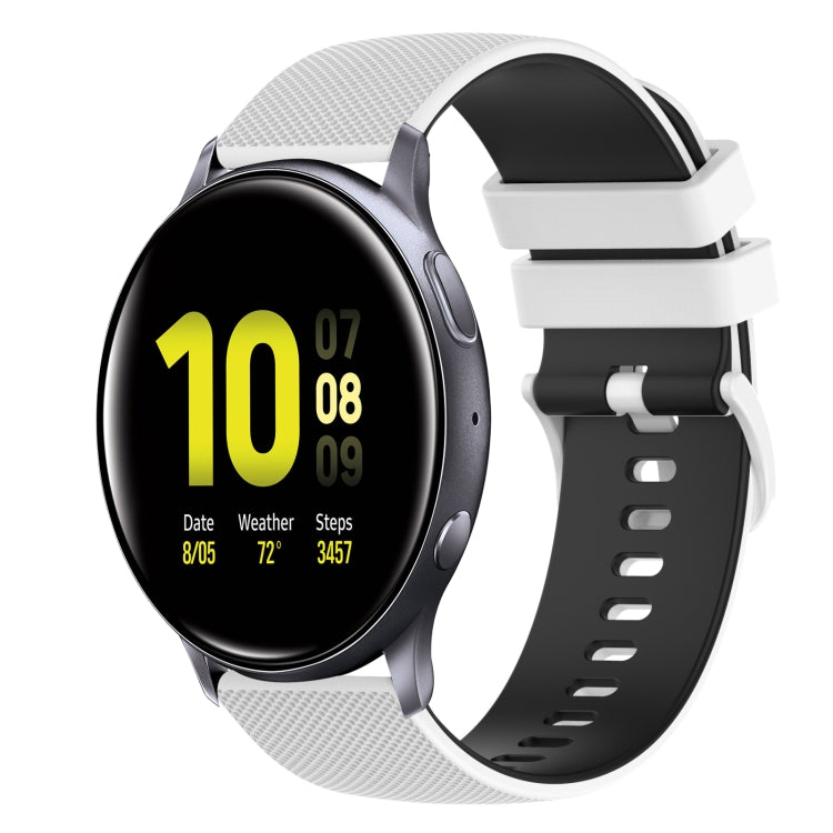 For Samsung Galaxy Watch Active2 40mm 20mm Checkered Two-Color Silicone Watch Band